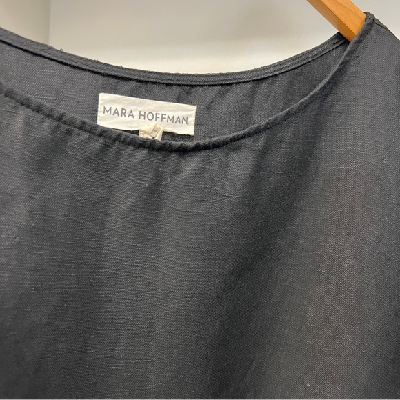 MARA HOFFMAN black cropped linen top M - Picture 4 of 8
